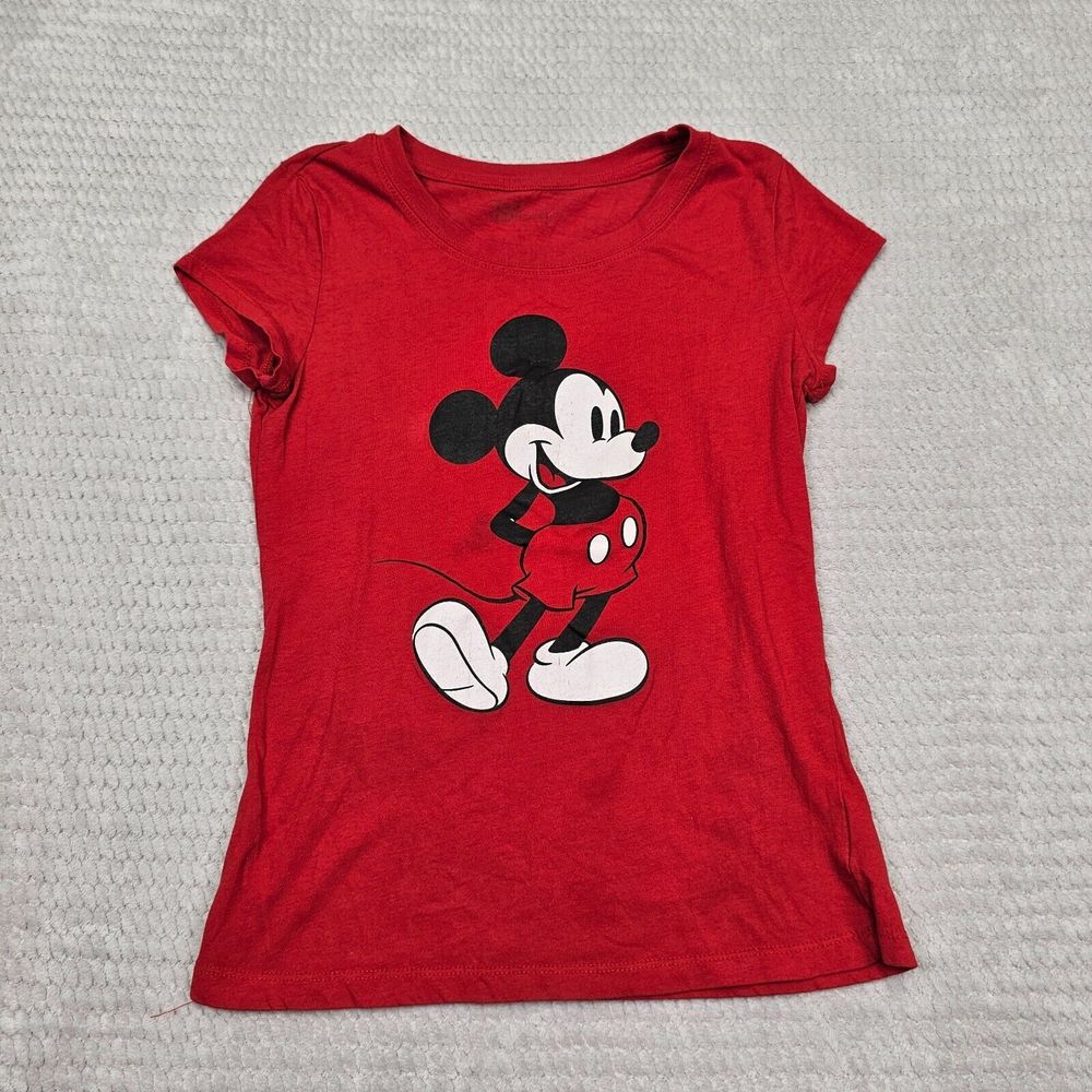 Women's‎ Disney Mickey Mouse Red T Shirt Size Medium Small Spot